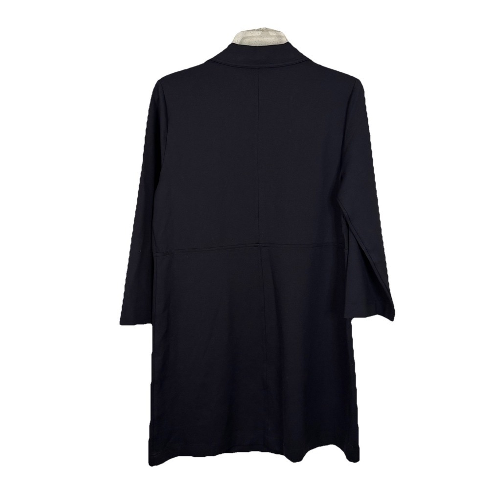 Draper James Lyla Dress Black M Long Sleeve Ponte Pullover 3 Button Front - Picture 2 of 8